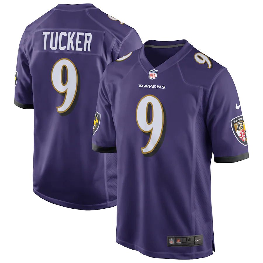 Men Baltimore Ravens #9 Justin Tucker Nike Purple Game NFL Jersey->women nfl jersey->Women Jersey